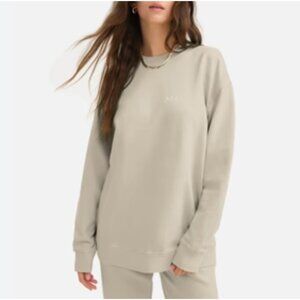 Organic Fleece Embroidered Oversized Sweatshirt NWOT
